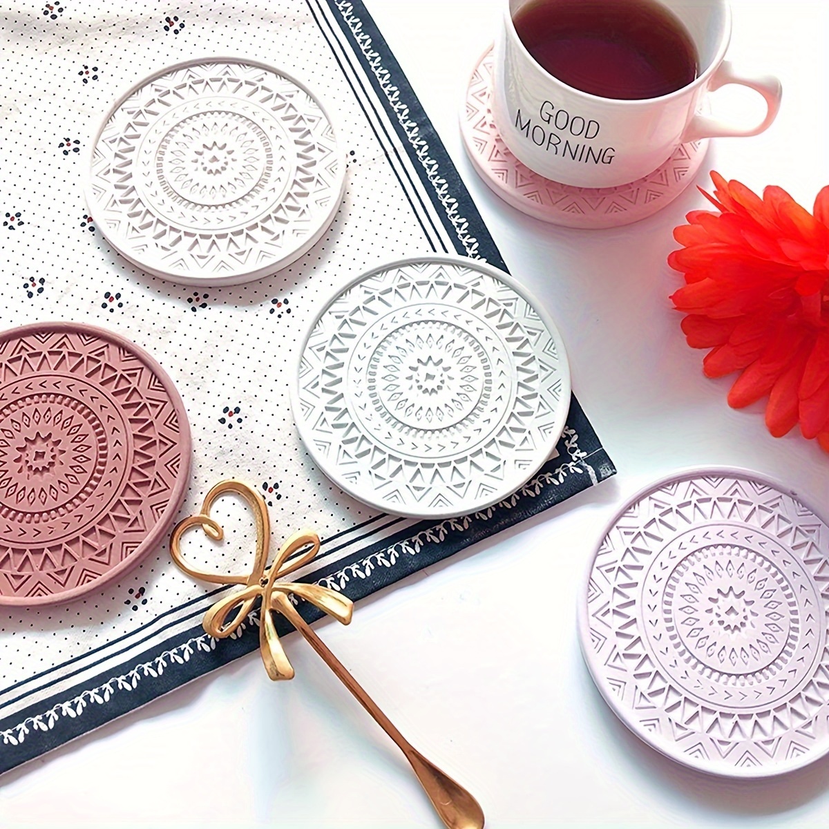 Flower Coaster Silicone Mold E - Coaster Mold Round ulasan dan harga
