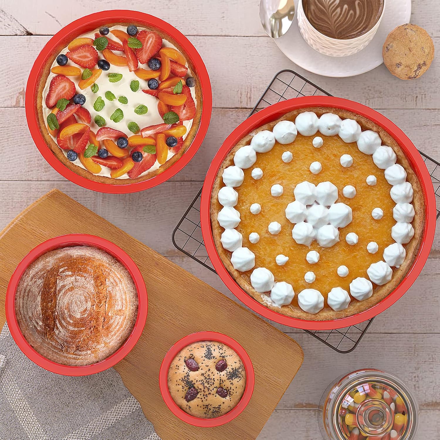 Silicone Cake Mold 4/6/8Inch R - Coaster Mold Round ulasan dan harga