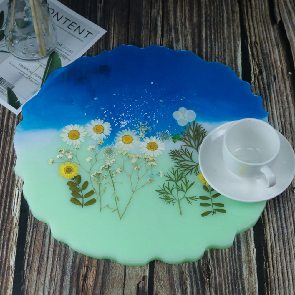 2Pcs Crystal Resin Silicone Tr - Serving Tray Mold ulasan dan harga