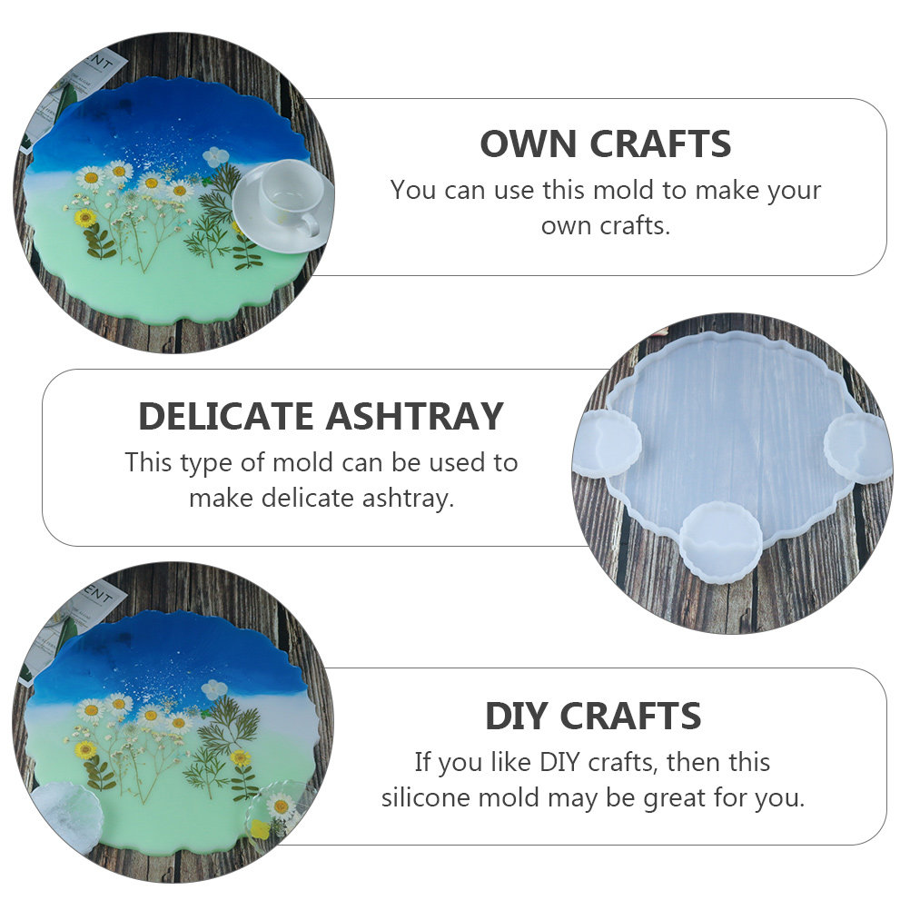 2Pcs Crystal Resin Silicone Tr - Serving Tray Mold ulasan dan harga