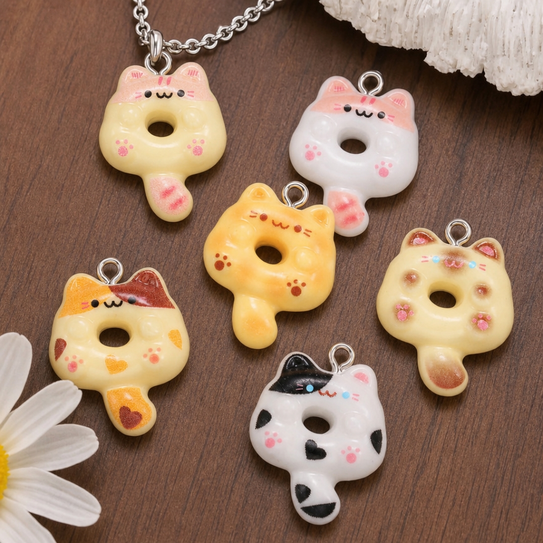 10Pcs Kawaii Cartoon Cat Resin - Resin Craft Projects ulasan dan harga
