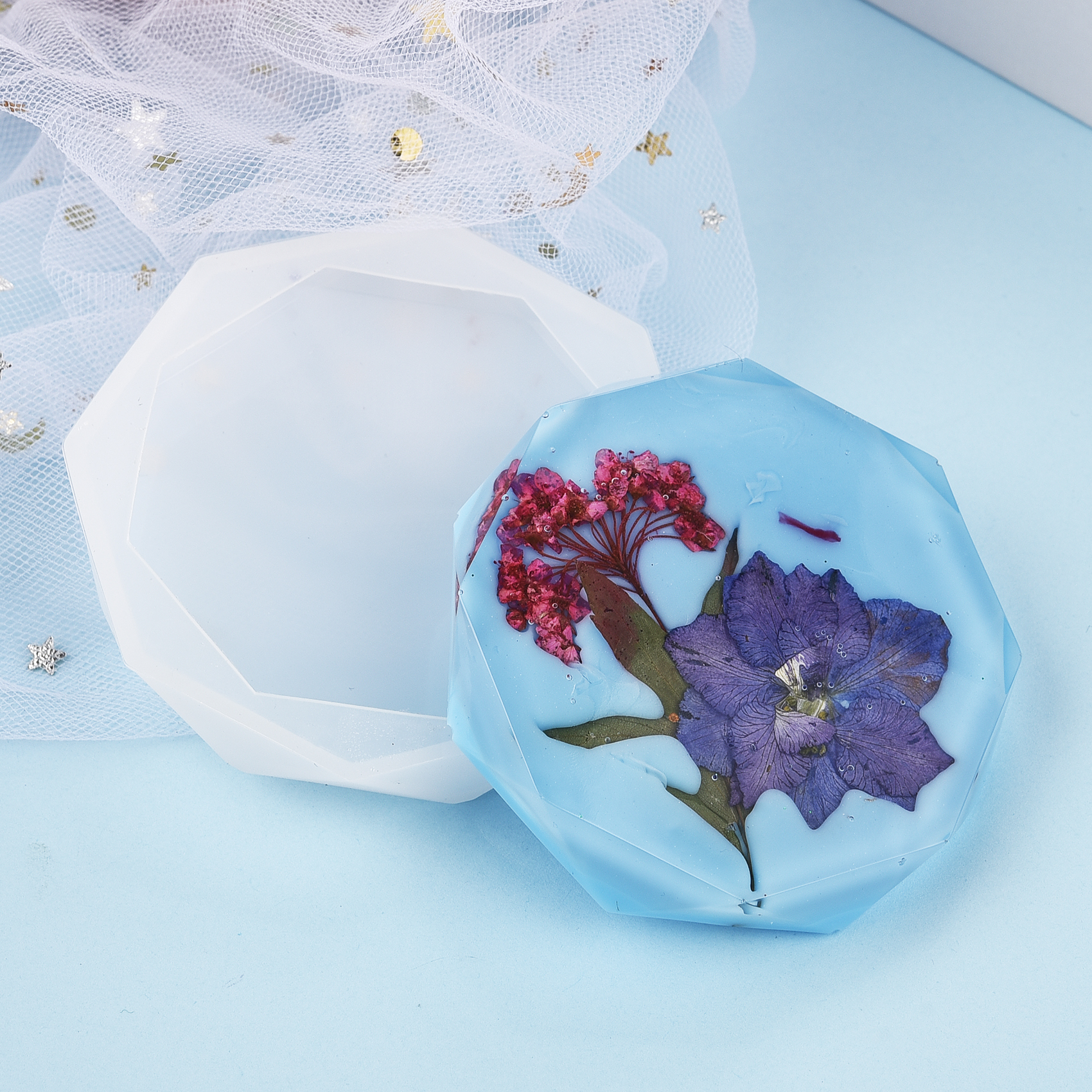 Resin Coaster Silicone Mold Ca - Coaster Mold Round ulasan dan harga