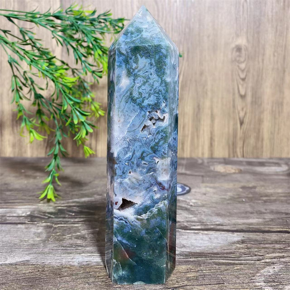 Big Green Moss Agate Druzy Nat - Terrarium Moss Art ulasan dan harga