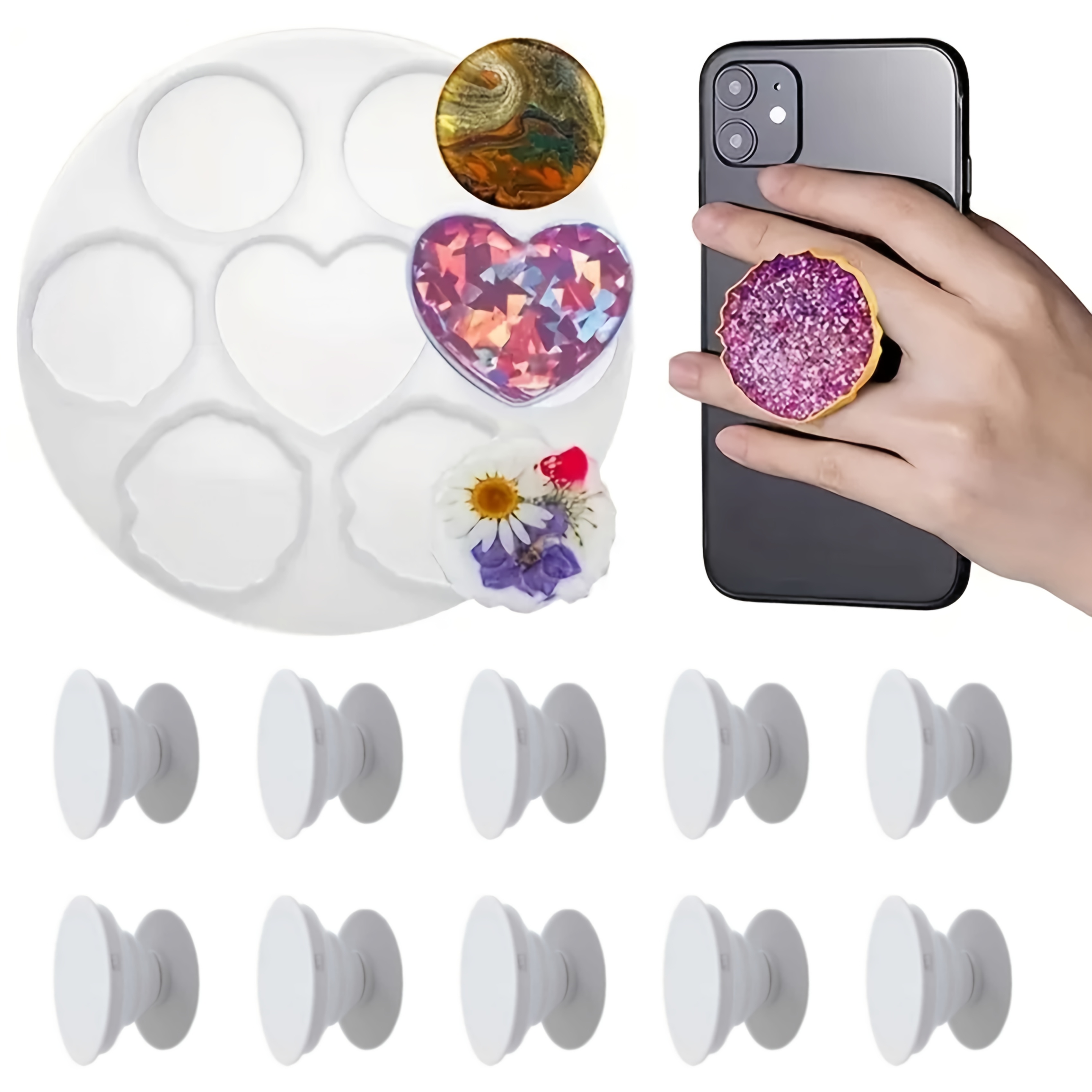 11Pcs, Irregular Phone Holder  - Coaster Mold Round ulasan dan harga