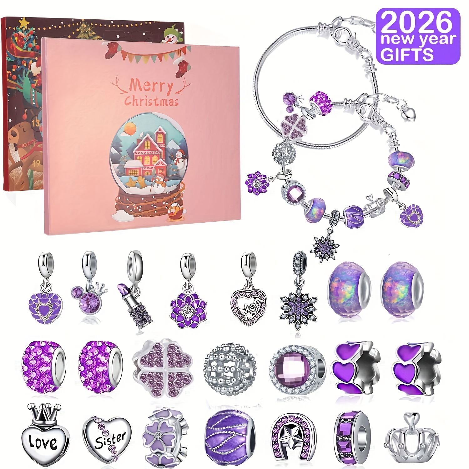 Christmas purple beads DIY jew - Resin Jewelry Kit ulasan dan harga