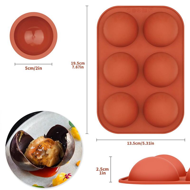 6 Cavities Semicircle Silicone - Coaster Mold Round ulasan dan harga