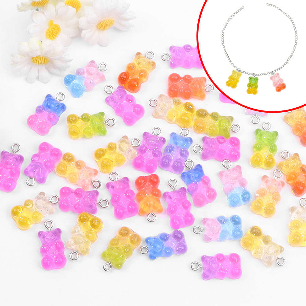60pcs Dual Color Resin Bear Sh - Resin Craft Supplies ulasan dan harga