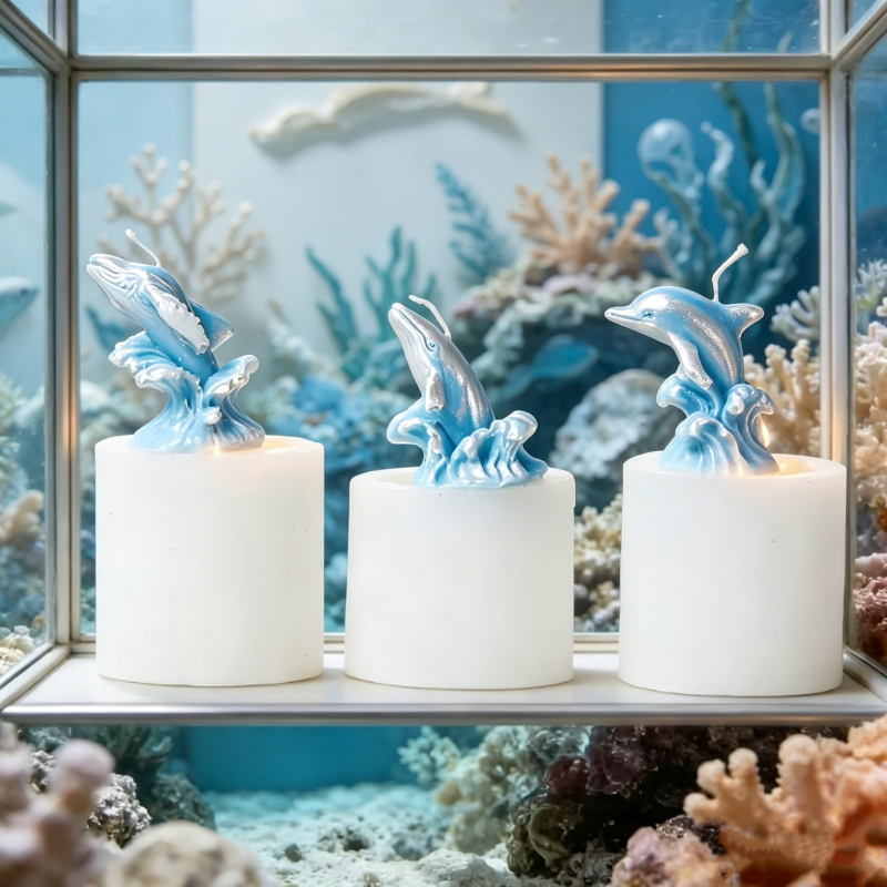 3D Whale & Dolphin with Wave S - Resin Ocean Wave Mold ulasan dan harga