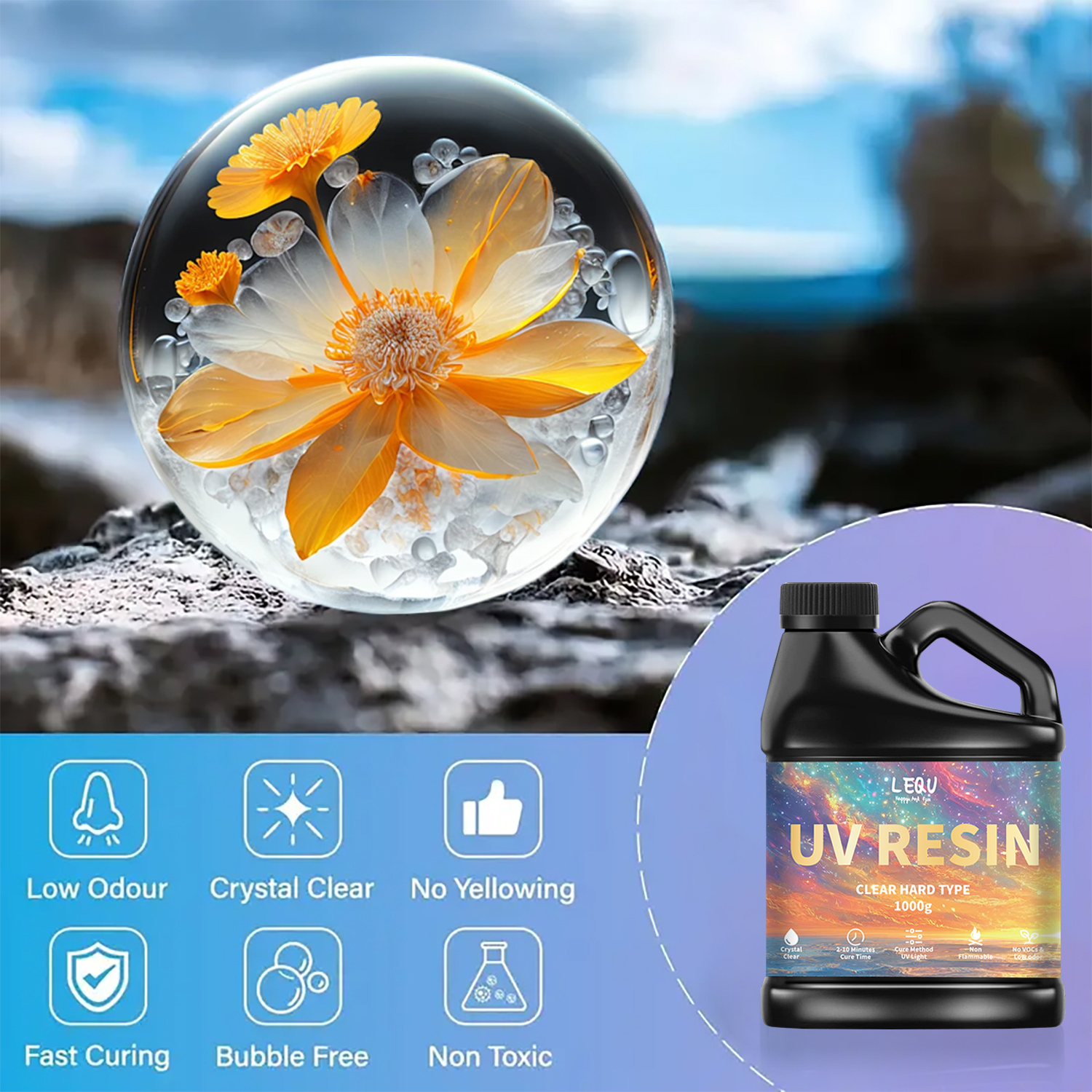 100/200/500/1000g UV Epoxy Res - Epoxy Uv Resin Kit ulasan dan harga